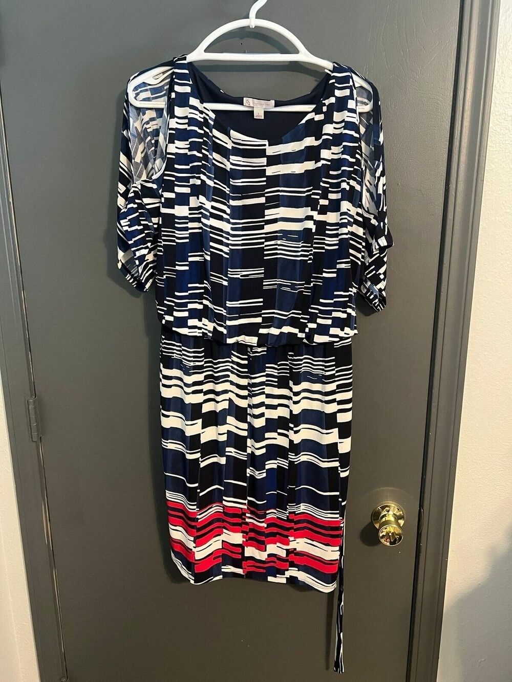 Establish 1962 extremely cute blue, red and white large dress
